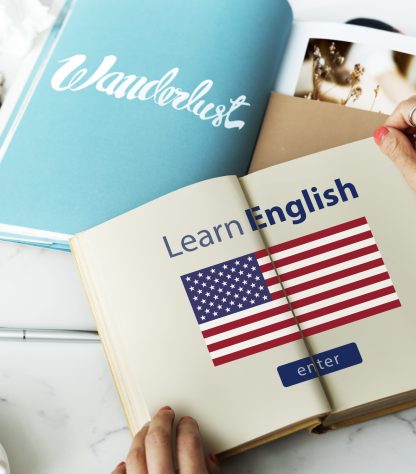 Learn English Language Online Education Concept